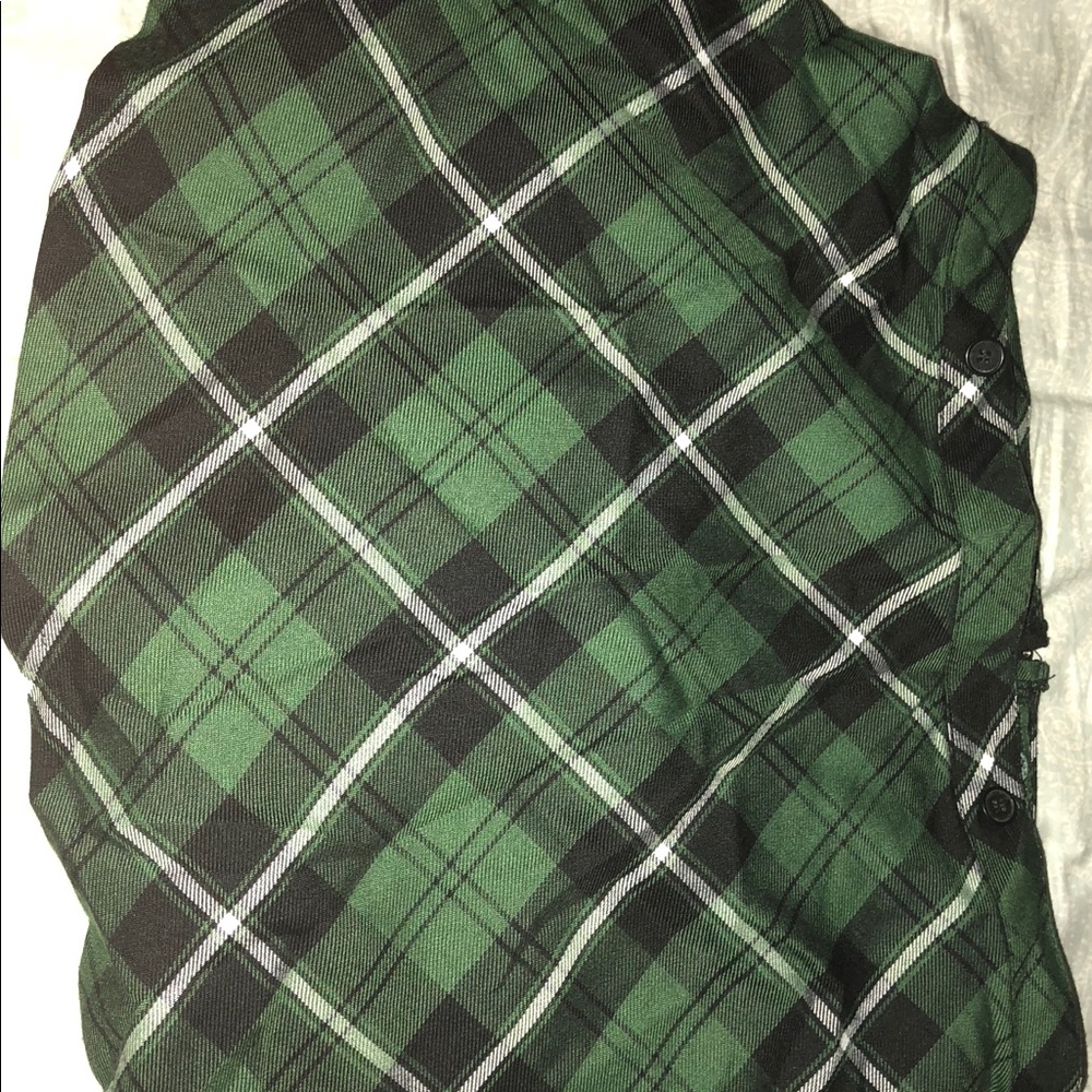 Royal Bones green plaid skirt
